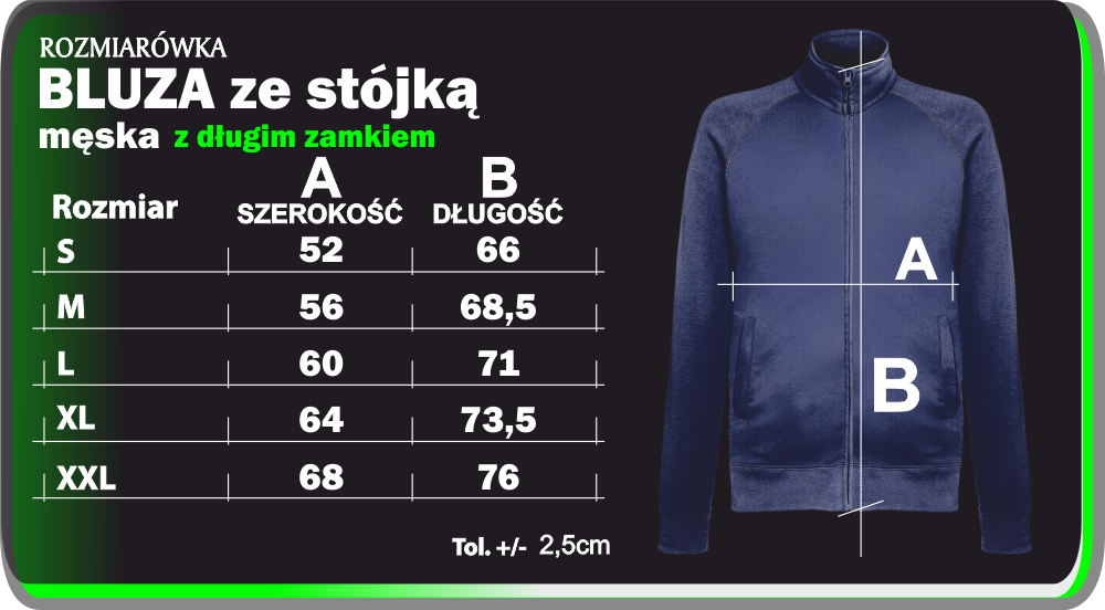 bluza męska ze stójką rozmiarówka